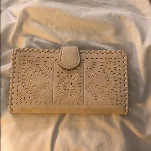 Madison West Ivory and Gold Clutch